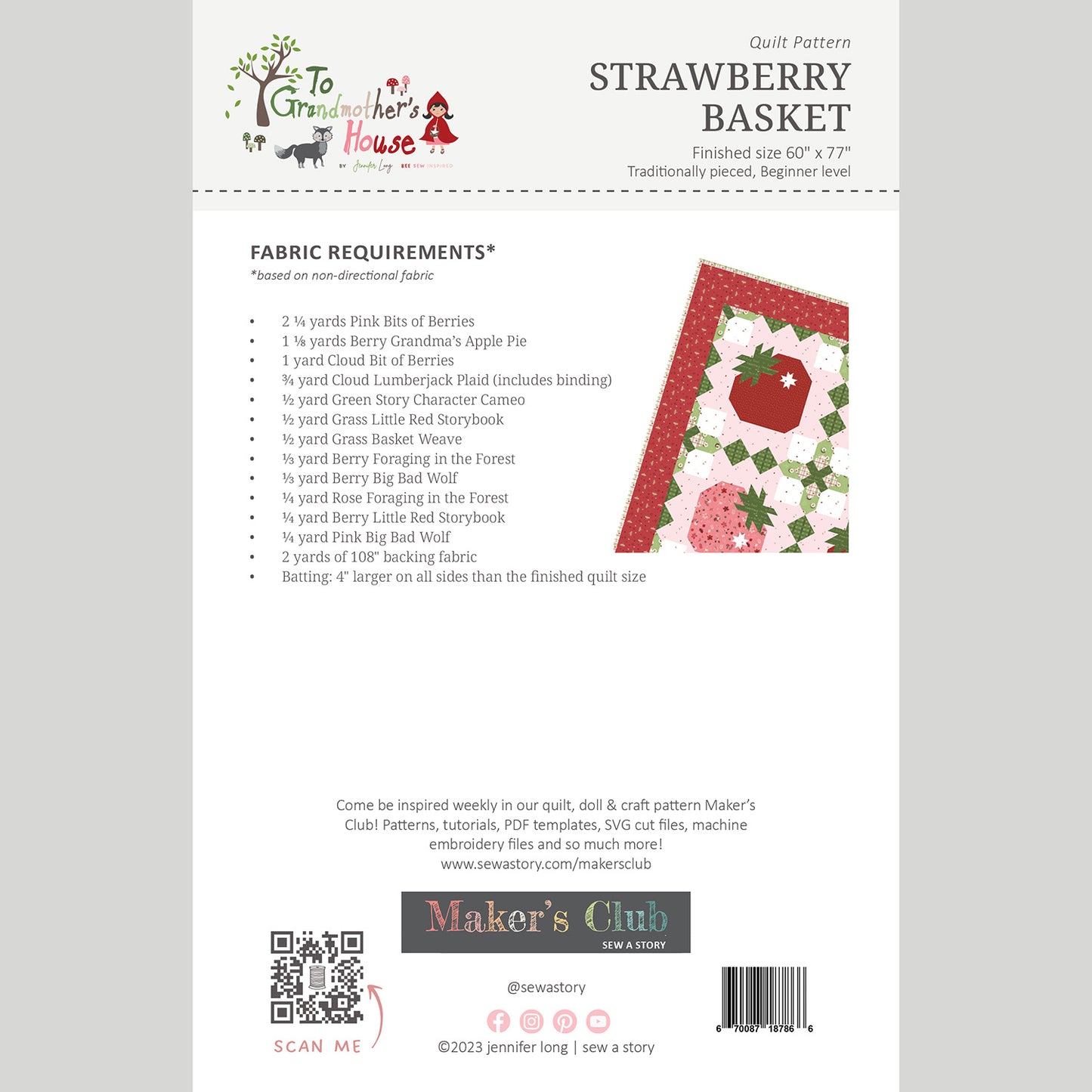 Digital Download - Strawberry Basket Quilt Pattern Alternative View #1