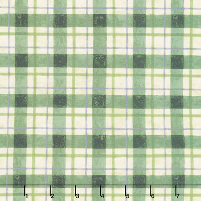 Sunflower Splendor - Plaid Cream Green Yardage