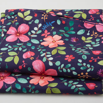 Widebacks - Brilliant Blossoms Navy 108" 3 Yard Cut