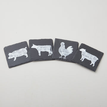 Missouri Star Animal Fabric Cuts Slate Coaster Set