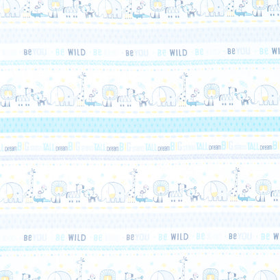 Snuggle In The Jungle Flannel - Animal Stripe White Yardage