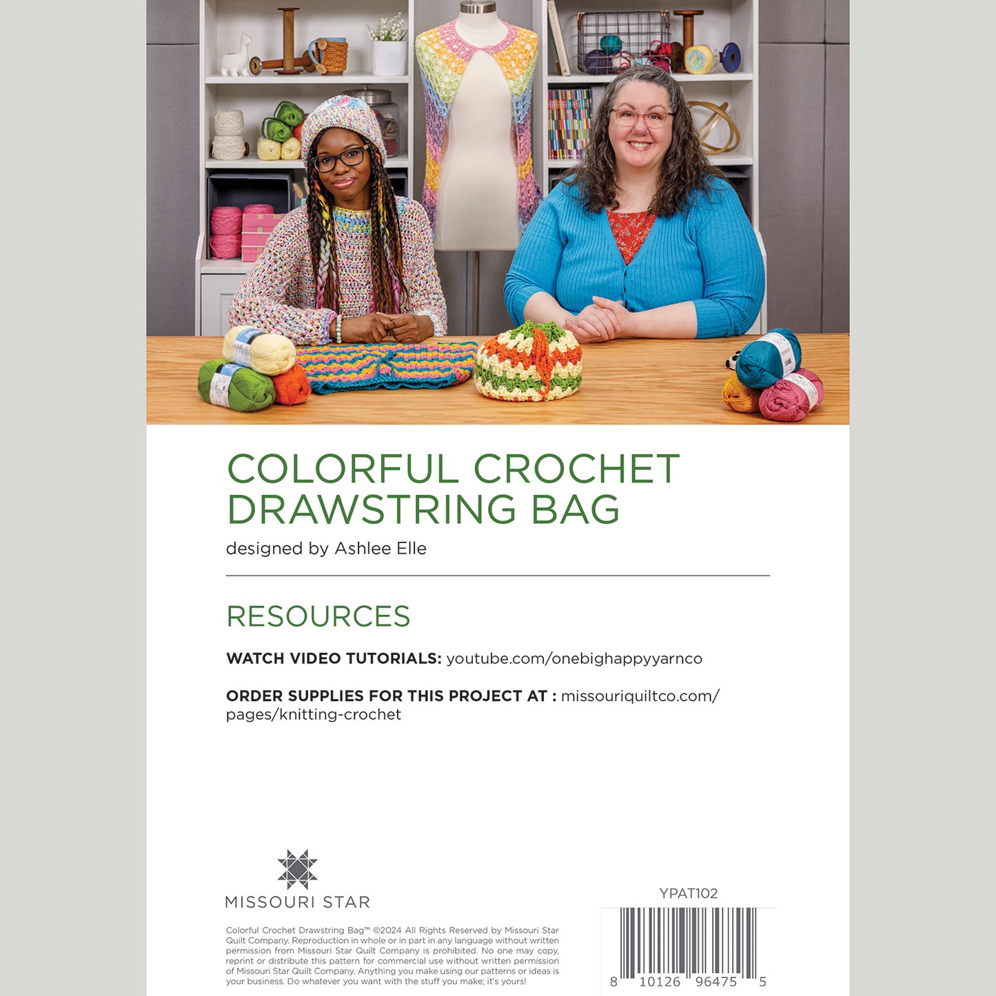 Digital Download - Colorful Crochet Drawstring Bag Crochet Pattern Alternative View #1