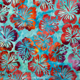 Artisan Batiks - Totally Tropical Hibiscus Rainbow Yardage