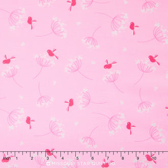 Wildflower Meadow - Birds Pink Yardage
