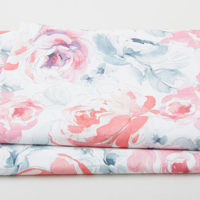 Sunny Delight Favorites - Cabbage Roses Pink 2 Yard Cut