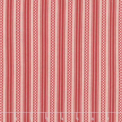 Garnets and Gingham - Textured Stripe Garnet Yardage
