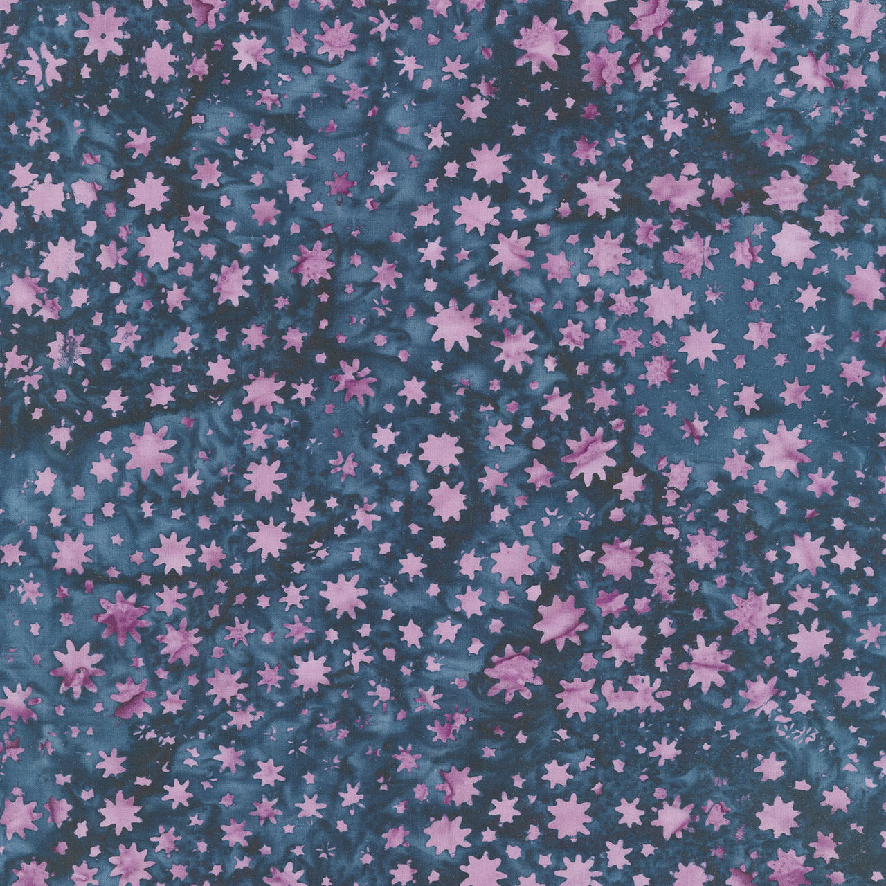 Shadow Blooms Batiks - Mini Floral Blue Storm Yardage