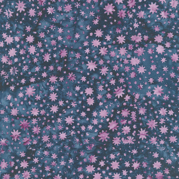 Shadow Blooms Batiks - Mini Floral Blue Storm Yardage