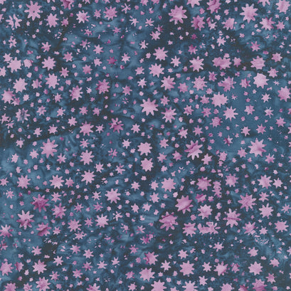 Shadow Blooms Batiks - Mini Floral Blue Storm Yardage