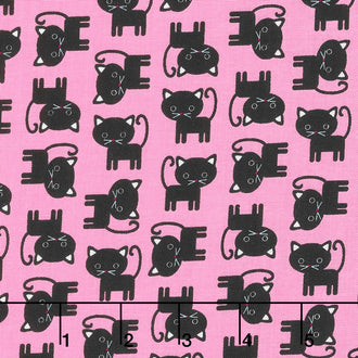 Urban Zoologie Minis 2018 - Cats Hot Pink Yardage