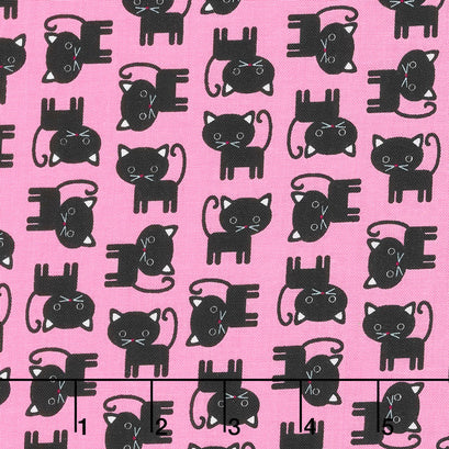 Urban Zoologie Minis 2018 - Cats Hot Pink Yardage