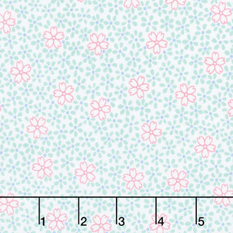 Penny's Dollhouse 2 - Flowers Aloe Yardage
