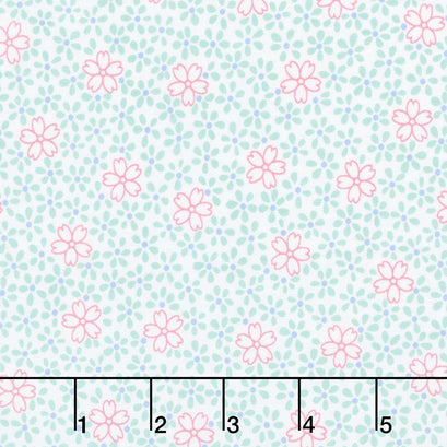 Penny's Dollhouse 2 - Flowers Aloe Yardage