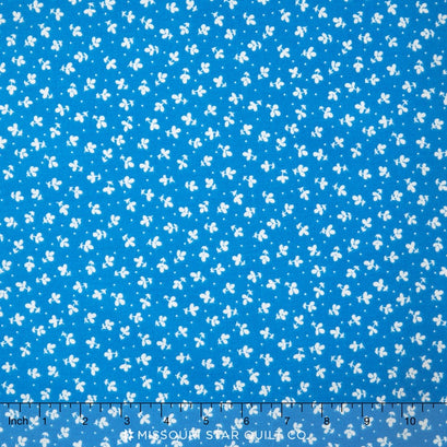 Church Ladies' Aprons - Leaves Blue Yardage