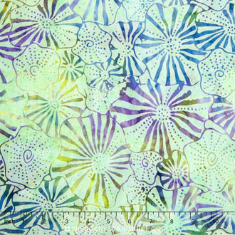 Tonga Batiks - Tahiti Striped Pansy Sea Glass Yardage