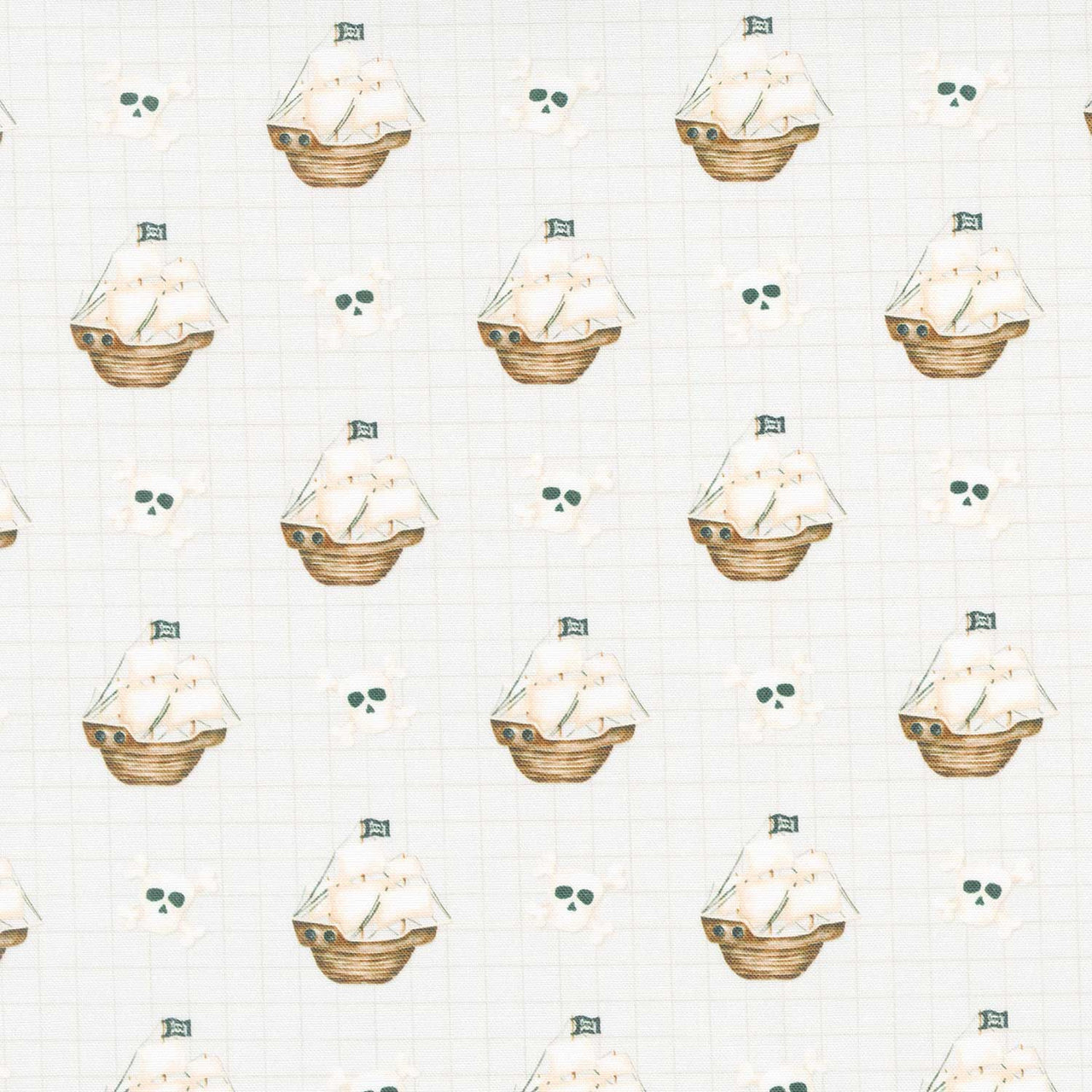 Pirates Ahoy - Ships Grey Yardage