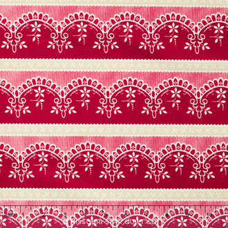 Raspberry Parlour - Lace Red Yardage
