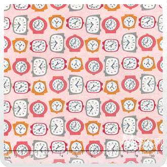 Gracie Girl - Clocks Pink Yardage