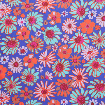 Kaffe Fassett Collective - August 2024 - Bloomers Cobalt Yardage Primary Image