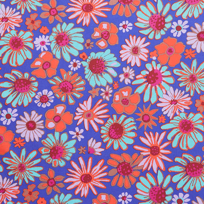 Kaffe Fassett Collective - August 2024 Bloomers Cobalt Yardage