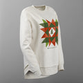 Missouri Star Christmas Quilt Block Heather Cream Sweatshirt - XL