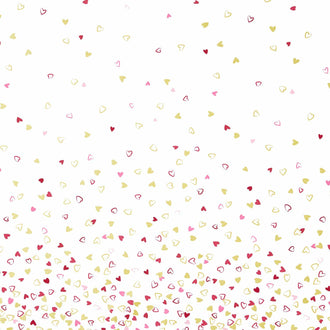 I Heart Ombre - Heart Ombre Off White Pink Metallic Yardage