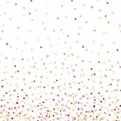 I Heart Ombre - Heart Ombre Off White Pink Metallic Yardage