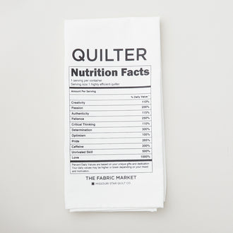 Missouri Star Quilter Nutrition Facts White Canvas Tea Towel