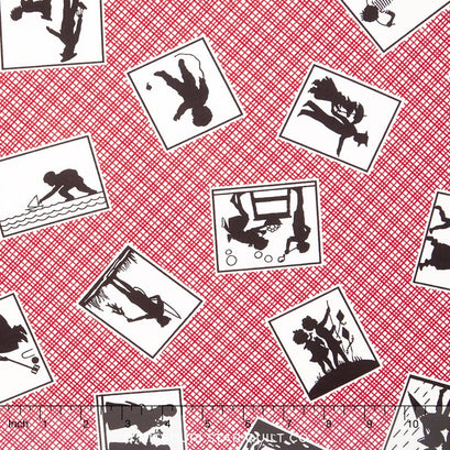 Playing with Shadows - Silhouettes Red Silhouettes Yardage