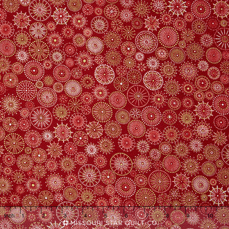 Winter's Grandeur - Crimson Metallic Yardage