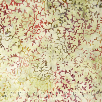 Tonga Batiks - Vineyard Sprigs Green Tea Yardage