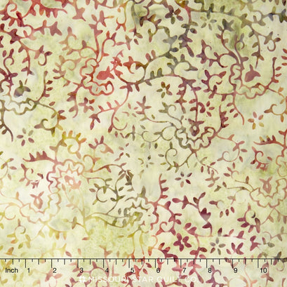 Tonga Batiks - Vineyard Sprigs Green Tea Yardage