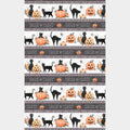 Meow-Gical Night - Halloween Cat Repeating Stripe Multi Yardage