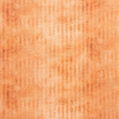 Dreadful Delights - Spiderweb Stripes Pumpkin Yardage