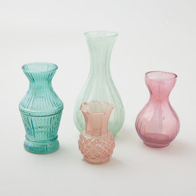 Debossed Glass Vases, Set of 4 Primary Image