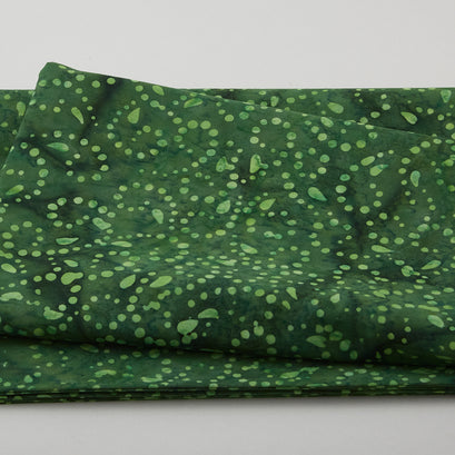 Java Batiks - Dew Patterns Green 2 Yard Cut