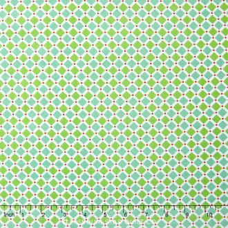 Cozy Christmas - Cozy Square Green Yardage
