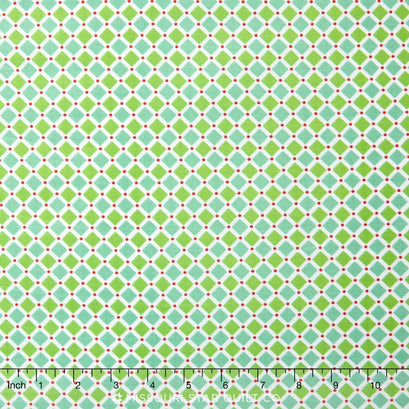Cozy Christmas - Cozy Square Green Yardage