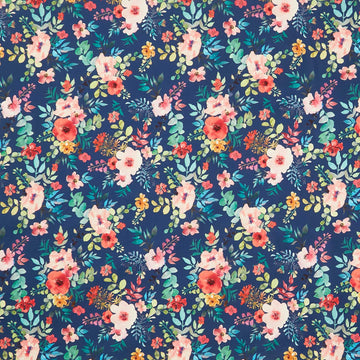 Glorious Garden - Large Floral Blue Yardage