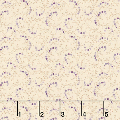 Plumberry III - Plum Posey Cream Yardage