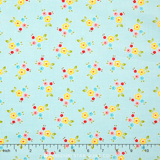Bloom and Bliss - Floral Blue Yardage