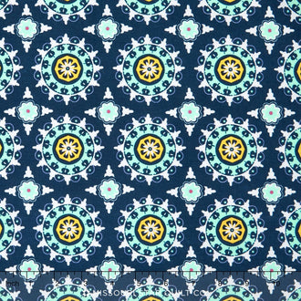 Lulabelle - Medallion Navy Yardage