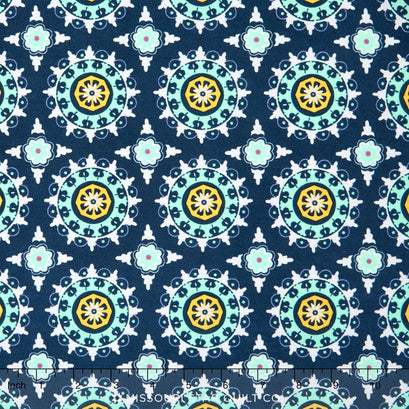 Lulabelle - Medallion Navy Yardage