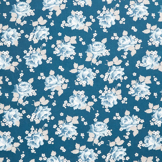 Serenity Blues - Roses Navy Yardage
