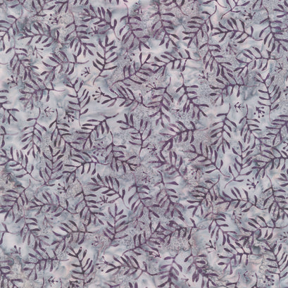 Shadow Blooms Batiks - Vines and Sprigs Purple Foxglove Yardage