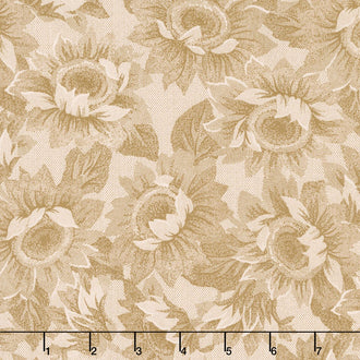 Shades of the Season 10 - Sunflower Toile Brown Yardage