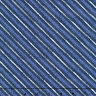Lake Retreat - Diagonal Stripe Navy Yardage