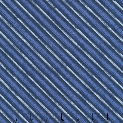 Lake Retreat - Diagonal Stripe Navy Yardage
