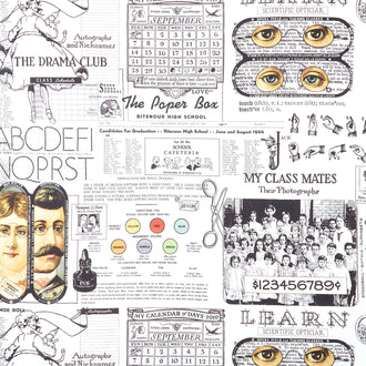 Old School - School Paper White Yardage