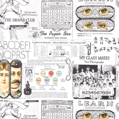 Old School - School Paper White Yardage